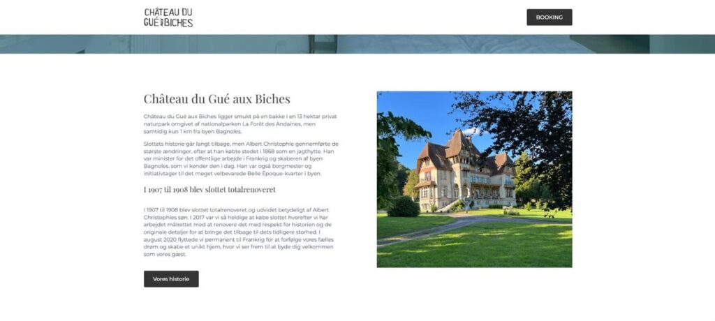 Château du Gué aux Biches: afsnit om slottets historie