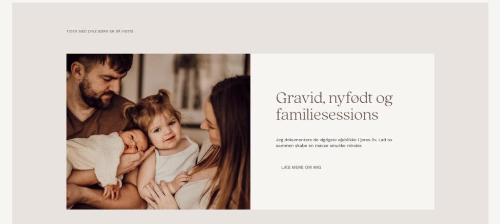 Damberg Photography: sektion om gravid-, nyfødt- og familiesessions