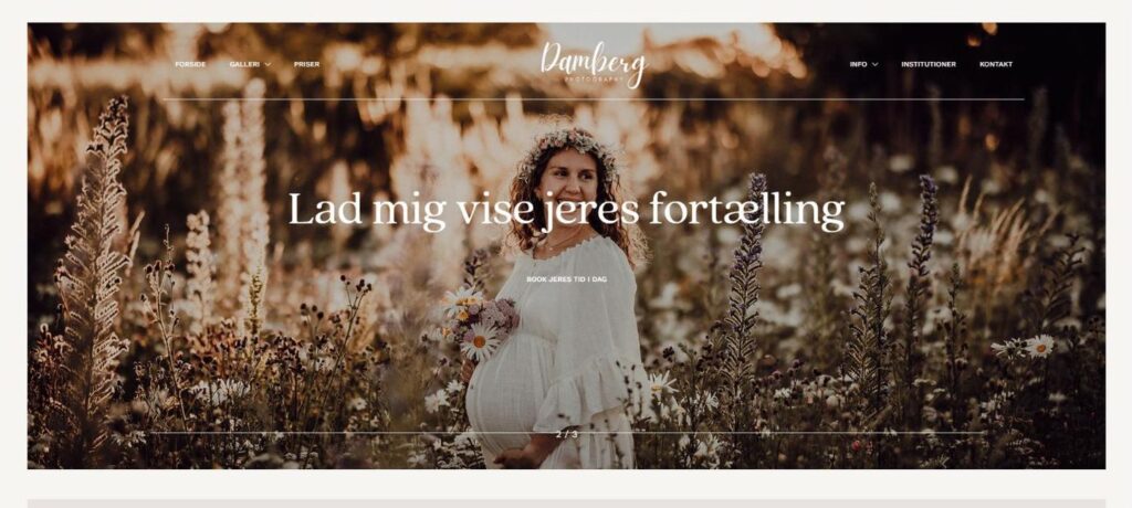 Forsiden på dambergphotography.dk