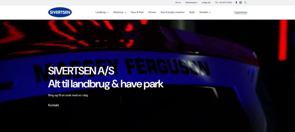 Forsiden på sivertsenas.dk